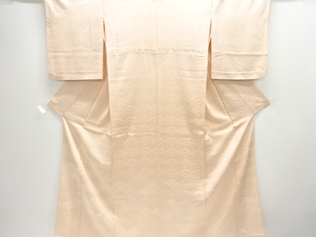 JAPANESE KIMONO / SEIGAIHA PATTERN EMBROIDERY SINGLE CREST HITOE TSUKE